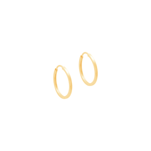 Argola Redonda Fio Quadrado 11MM em Ouro 18K - AU13718
