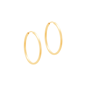 Argola Redonda Fio Quadrado 17MM em Ouro 18K - AU13714