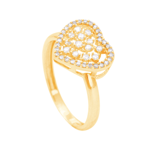 Anel Coração Diamantes em Ouro 18K - AU13724