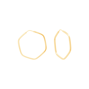 Argola Sextavado em Ouro 18K - AU13729