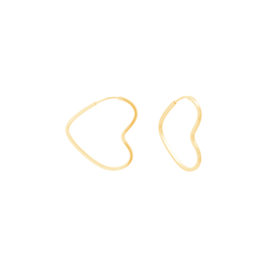Argola Coração Liso 16MM em Ouro 18K - AU13712