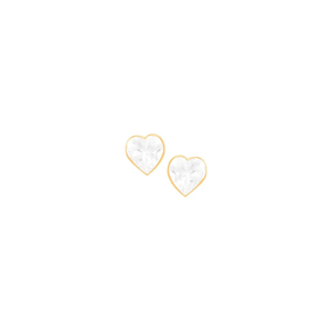 Brinco Infantil Coração 5mm com Zircônia White em Ouro 18K - AU13811