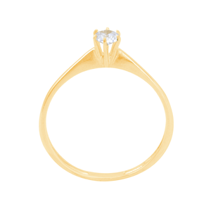 Anel Solitário Zircônia em Ouro 18K - AU13740