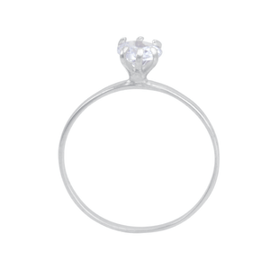Anel Solitário Zircônia em Ouro Branco 18K - AU13752
