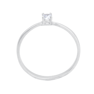 Anel Solitário Zircônia em Ouro Branco 18K - AU13768