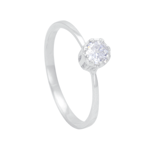 Anel Chuveirinho Zircônia em Ouro Branco 18K - AU13769