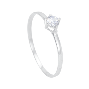 Anel Zircônia em Ouro Branco 18K - AU13738