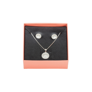 Conjunto Circulo Cravejada em Prata 925 - PL22388