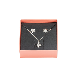 Conjunto Floco de Neve Zircônia em Prata 925 - PL22334