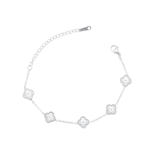 Pulseira Trevo Frisado em Aço Antialérgico - PL22144