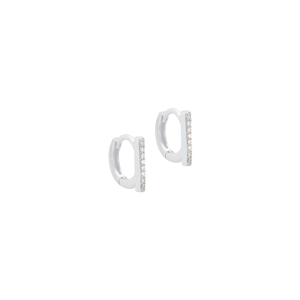Brinco Argola Click Zircônias Cravejadas em Prata 925 - PL22283