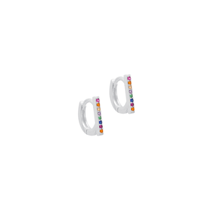Brinco Argola Click Zircônias Multicor em Prata 925 - PL22294
