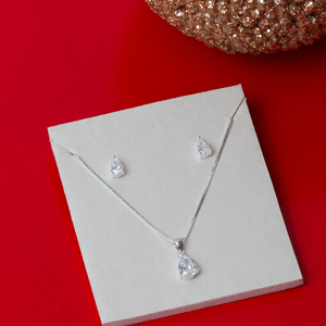 Conjunto Gota Zircônia em Prata 925 - PL22416