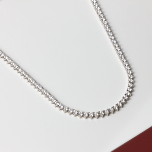 Colar Riviera Zircônias 3 Garras em Prata 925 - PL22381