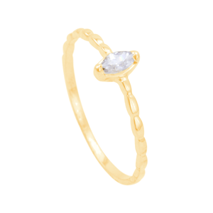 Anel Zircônia White em Ouro 18K - AU13986