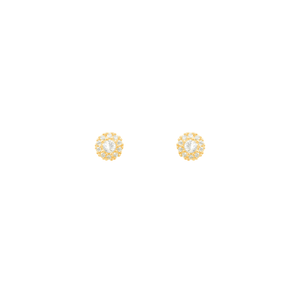 Brinco Redondo Zircônias em Ouro 18K - AU13964