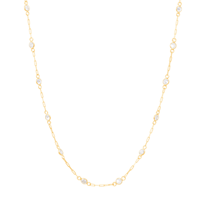 Gargantilha Zircônias White 45CM em Ouro 18K - AU13950