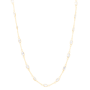 Gargantilha Zircônias White 45CM em Ouro 18K - AU13949
