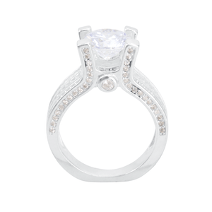 Anel Cravejadas Zircônias Cristal em Prata 925 - PL22351