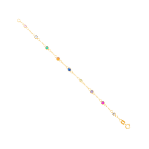Pulseira Zircônias Multicor em Ouro 18K - AU13944