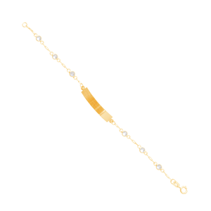 Pulseira Chapinha Zircônias White em Ouro 18K - AU13956