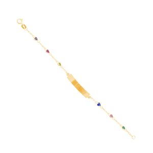 Pulseira Chapinha Zircônias Multicor em Ouro 18K - AU13943