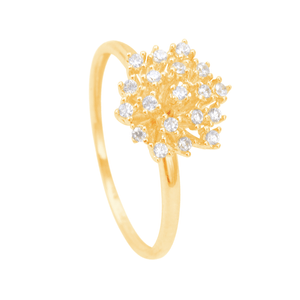 Anel Chuveirinho Zircônias Cristal em Ouro 18K - AU14001