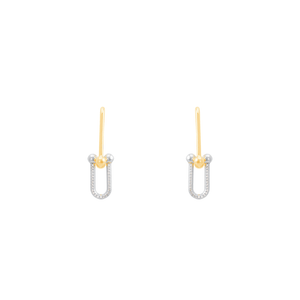 Brinco Elos Zircônia em Ouro Branco e Ouro 18K - AU14023