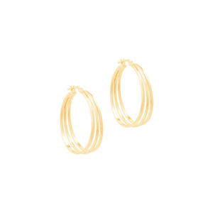 Brinco Argola Click Fios em Ouro 18K - AU14033