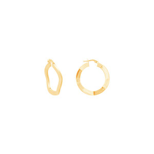 Brinco Argola Detalhe Torcido em Ouro 18K - AU14070