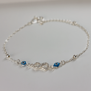 Pulseira Olho Grego e Infinito em Prata 925 - PL22772