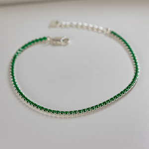 Pulseira Riviera Verde em Prata 925 - PL22792