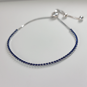 Pulseira Riviera Regulável Azul em Prata 925 - PL22795