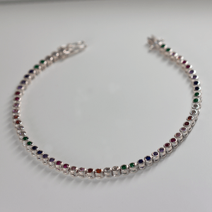 Pulseira Riviera Multicor em Prata 925 - PL22801