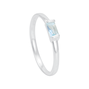 Anel Zircônia Retangular White em Prata 925 - PL22635