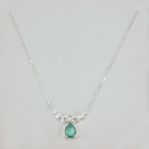 Colar Gota Zircônia Turmalina em Prata 925 - PL22821