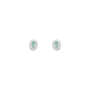 Brinco Oval Zircônia Turmalina em Prata 925 - PL22895