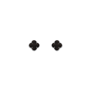 Brinco Trevo Preto em Prata 925 - PL22899