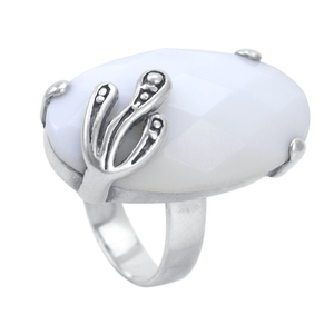 Anel Dolomita Oval em Prata 925 - PL23018