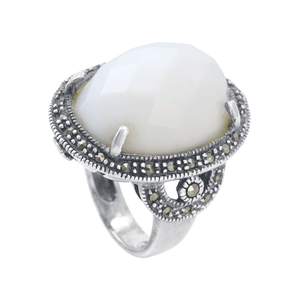 Anel Dolomita Oval em Prata 925 - PL23022