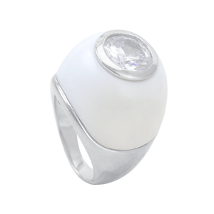 Anel Dolomita com Zircônia em Prata 925 - PL23021