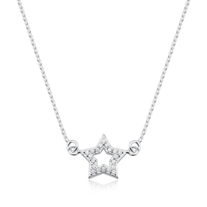 Colar Choker Estrela Cravejada em Prata 925 - PL23088