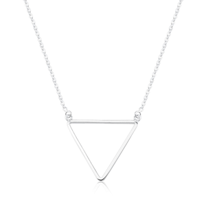 Colar Triangulo Vazado Liso em Prata 925 - PL23095