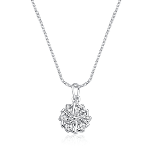 Colar Flor com Zircônia em Prata 925 - PL23081