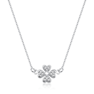 Colar Trevo com Zircônia em Prata 925 - PL23084