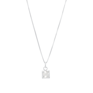 Colar Quadrado Zircônia em Prata 925 - PL23080