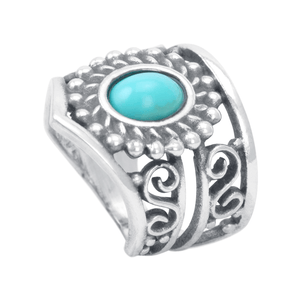 Anel Turquesa Oval em Prata 925 - PL23115