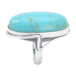 Anel Oval Turquesa em Prata 925 - PL23111