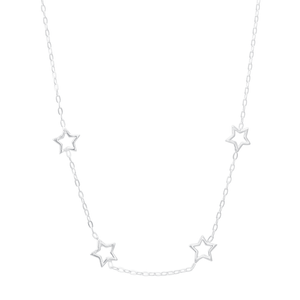 Colar 4 Estrelas Vazadas em Prata 925 - PL23136