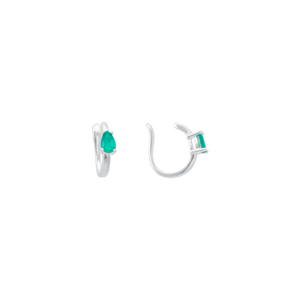 Brinco Piercing Verde em Prata 925 - PL23251